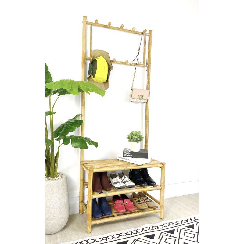 Arbre d'entrée Aischa de 28 po de largeur avec banc et rangement pour chaussures