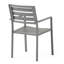 Chaise de salle à manger d'extérieur moderne en aluminium (ensemble de 2), gris métal