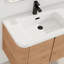 Meuble-lavabo mural moderne en bois naturel 60 po style Mid-Century