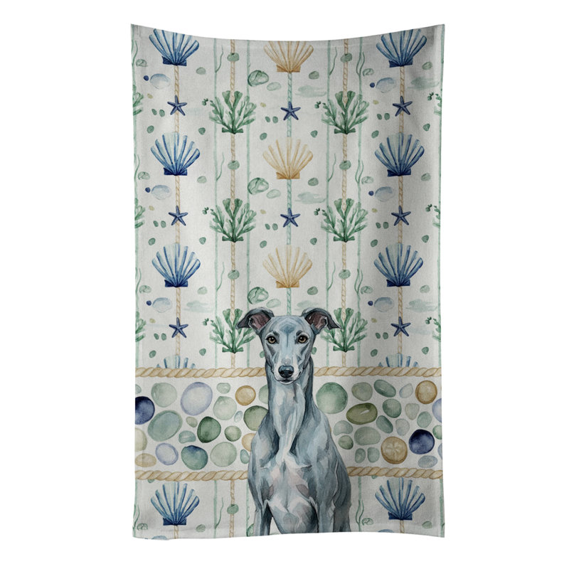 Serviette de cuisine Blue Sea, Lévrier bleu bringé
