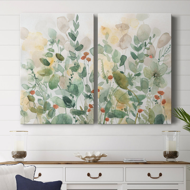 «Wildflower Song» - Toile tendue avec châssis de qualité supérieure - Prêt à être accroché, H 48 po x l 64 po