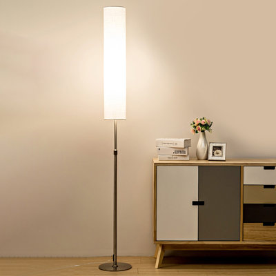 Wedurn 72'' Silver Column Floor Lamp with Outlet