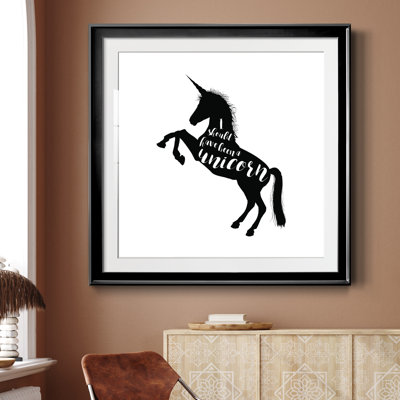 Devrait avoir été une licorne - cadre photo, impression d'art textuel