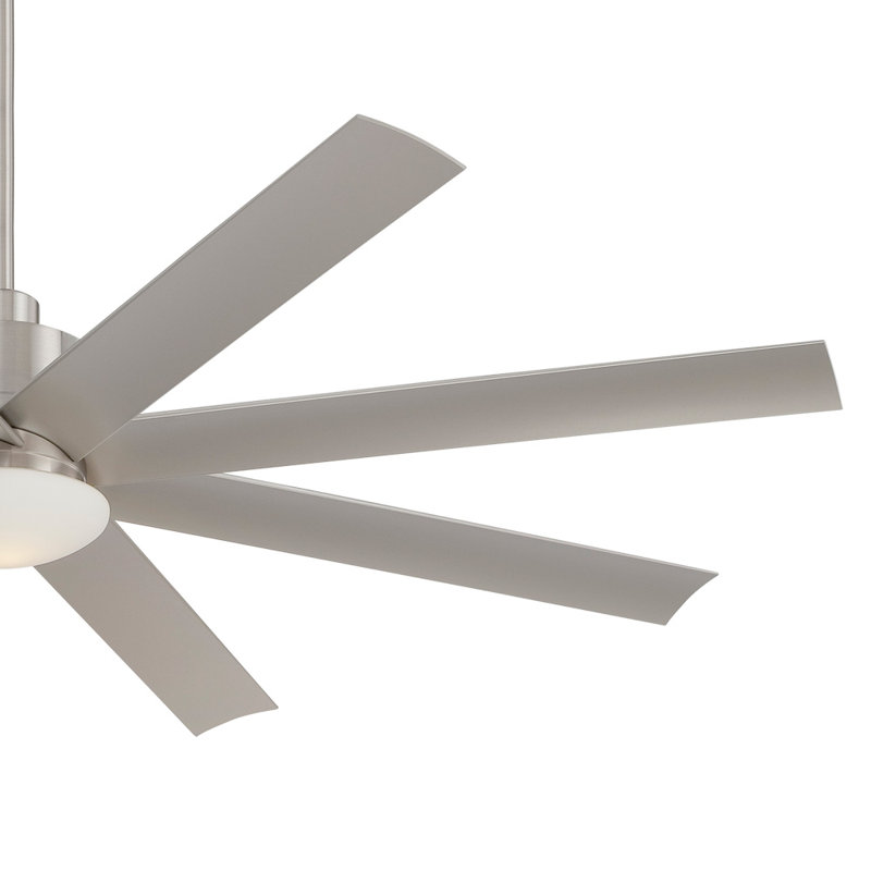 Slipstream 65" 8-Blade LED Smart Standard Ceiling Fan with Remote Control and Light Kit Included, Brushed Nickel Wet