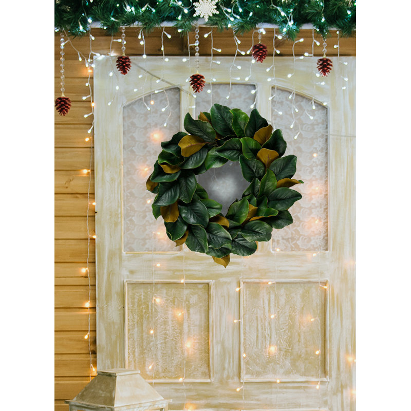 Couronne en fausse soie magnolia 24 po