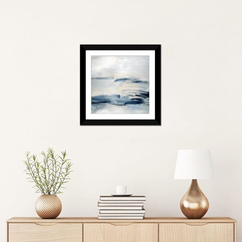 «Adrift», reproduction sur toile, H 24 po x l 24 po x P 1 po, Papier beaux-arts encadré noir, Blanc