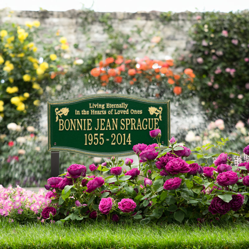 Plaque commémorative Alexandra «Living Eternally», Oui, Vert / or