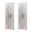 Ensemble de 2 grands panneaux d'art mural en bois avec finition blanche patinée et décorations de miroir rond, 17 po x 48 po