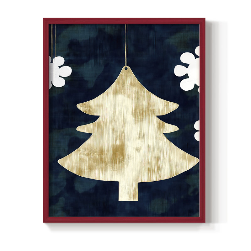 Reproduction encadrée - bois massif, H 11 po x l 9 po, Rouge