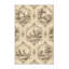 Tapis beige lavable à la machine à l'allure rétro Pahola-423824770