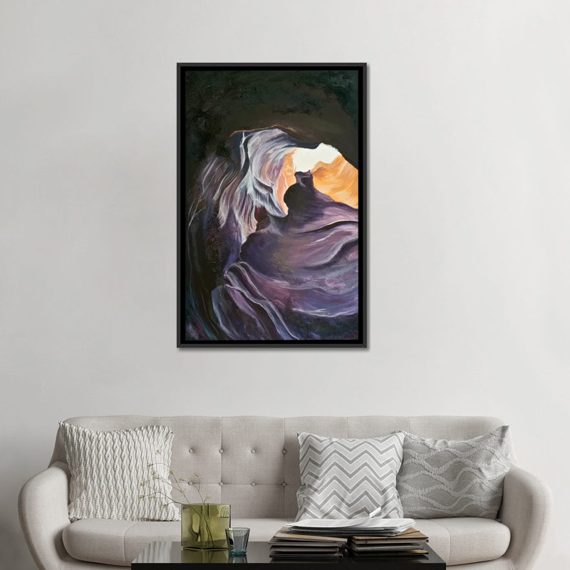 « antilope canyon ii », reproduction d’impression sur toile, H 26 po x l 18 po x P 1,5 po, Toile avec cadre flottant noir