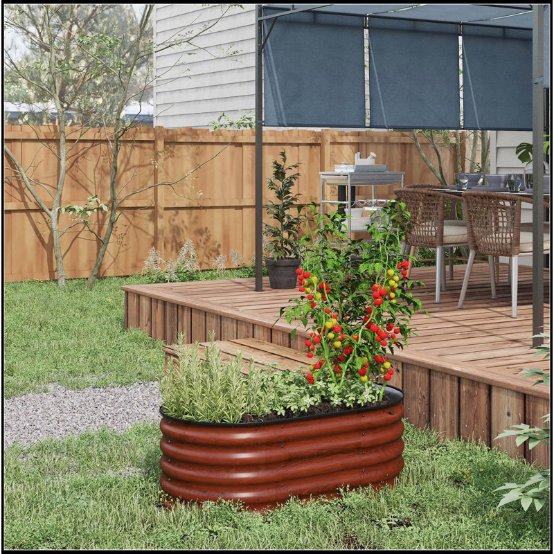 Boîte à fleurs d'extérieur en métal avec bordure de sécurité