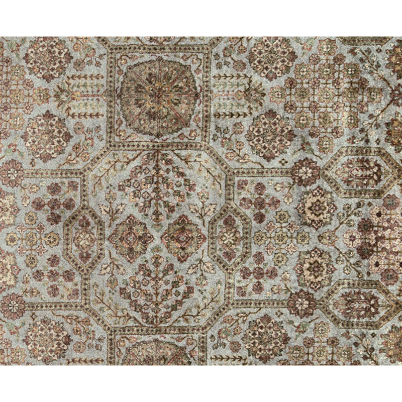 Tapis gris et noir noué à la main de haute qualité