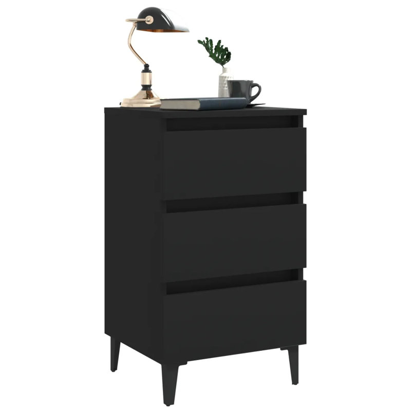 Pythagoras 3 - Drawer Nightstand, Black
