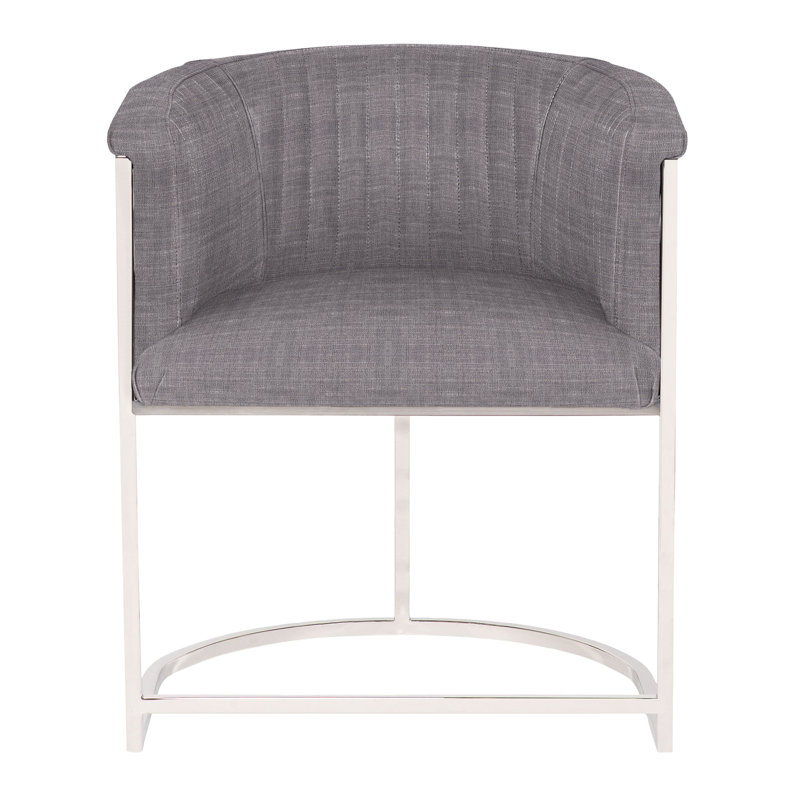 Chaise en métal Vanguard Harrison, Chenille nomade ardoise Crypton®