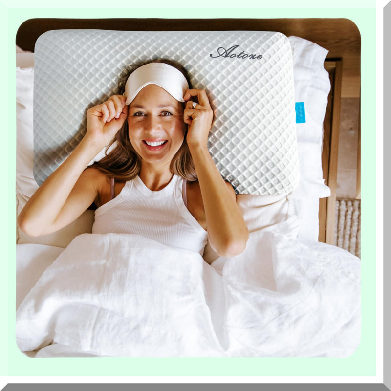 CoolDream Memory Foam Cooling Pillow - Thin Flat Design for Sleeping - Oeko-Tex & Certipur-US Certified - 15.5 Inches