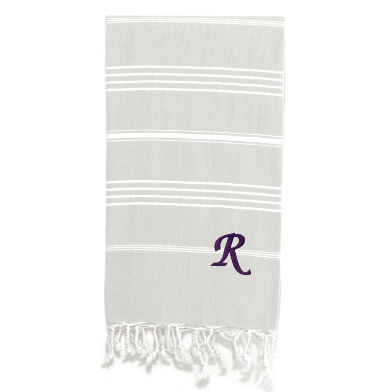 Serviette de plage 100% coton Pestemal Lucky, Crème / Blanc, R