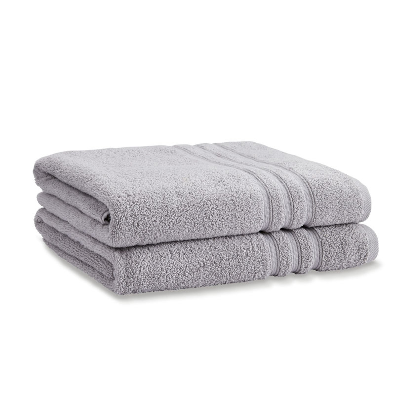 Zero Twist 100% Cotton Bath Sheet Pairs, Silver