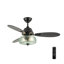 Ventilateur de plafond à DEL 42 po Cecile avec abat-jour en verre soufflé à la main vert écume et télécommande-1340878332