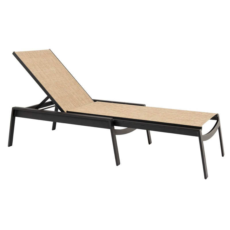 Chaise longue réglable sans accoudoirs, Graphite, Étain