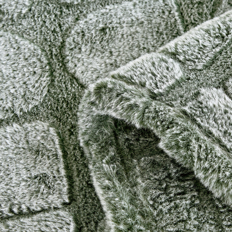 Jeté en fausse fourrure Luxury 50 x 70, Vert