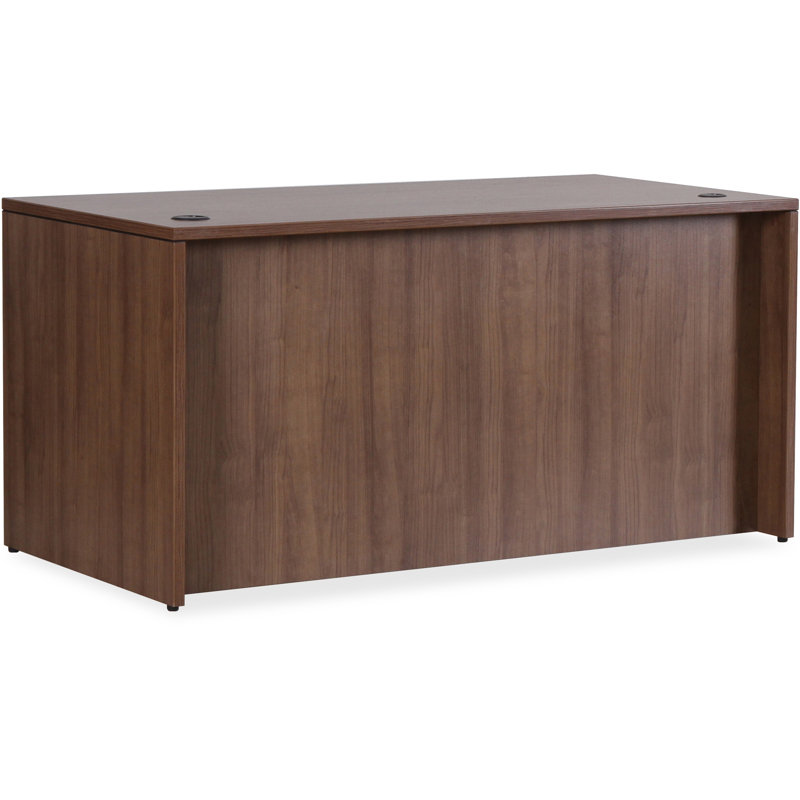 Walnut Laminate Rectangular Desk Shell with Modesty Panel