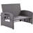 PE Wicker Rattan Double Chaise Lounge, 2-Person Reclining Daybed with Adjustable Back and Cushions-2087564640