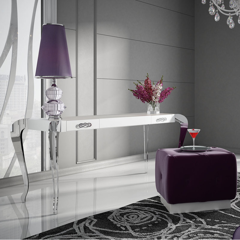 Kirkwood Makeup Vanity Set with Mirror, White Matte
