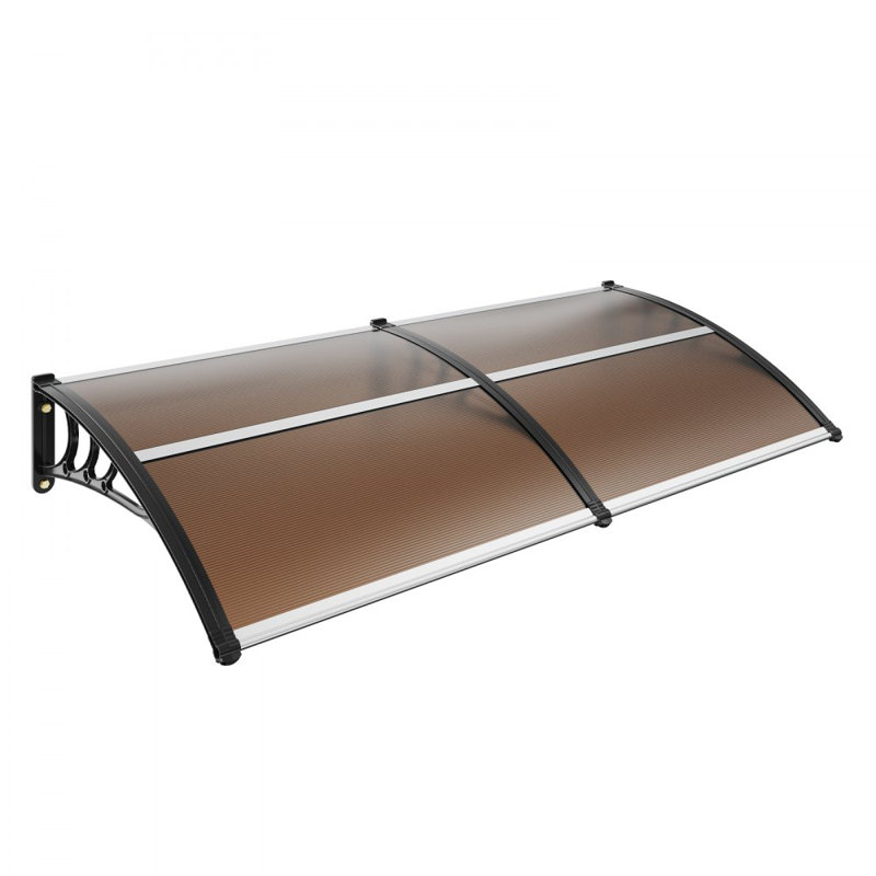 VEVOR Polycarbonate Cover Retractable Door Awning, 10.8" H x 78.2" W x 37.9" D, Brown