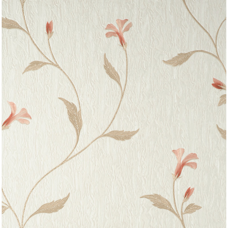 Bellagio Floral Italian Heavyweight Vinyl Wallpaper, Cream