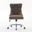 Chaise de bureau en velours avec dossier capitonné et base en métal-1163719217-1163610699