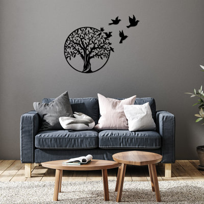Stylish Black Decorative Metal Wall Accessory, 24.0 x 22.0 inches | 100% Metal Construction, Thickness: 0.06 inches | Easy Wall Mount Design, Lightweight (2.5 lbs), Perfect for Home Decor & Modern Interiors