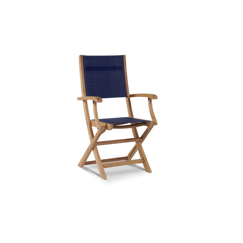 Stella Folding Dining Arm Chair, Blue