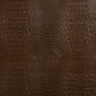 Shason Textile Faux Leather Crocodile Print Upholstery Fabric, Black, Available in Multiple Colors, Size: 36 inch x 52 inch