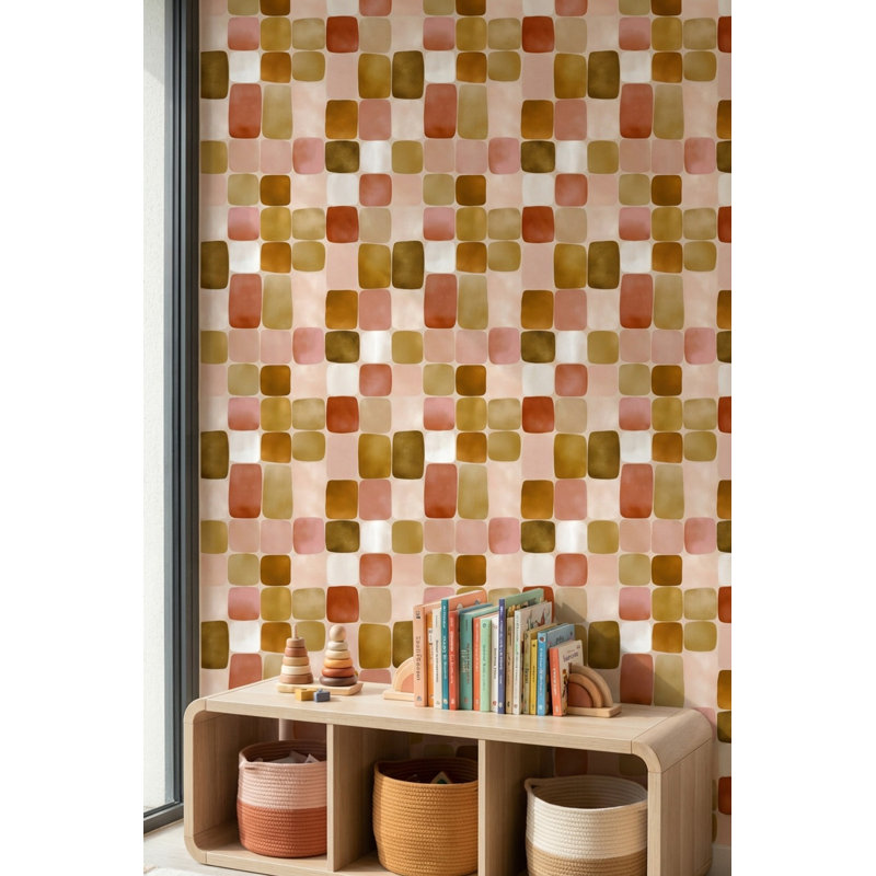 Papier peint à fixation murale Mid-Century, Texturé non collé