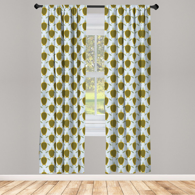Paire de rideaux semi-transparents avec passe-tringle Turtle, 28 po x 84 po