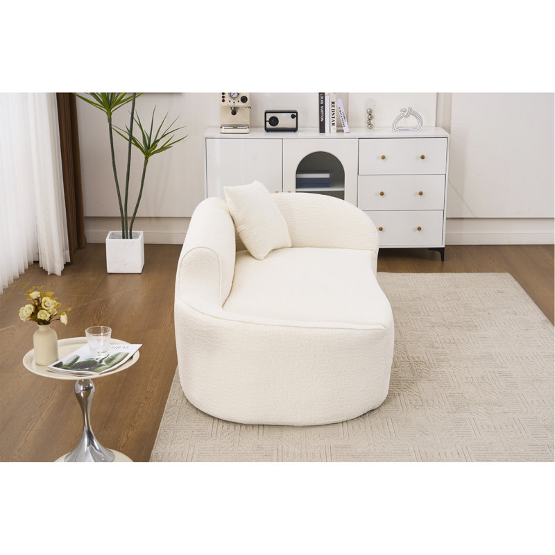 Chaise longue longue à compression Compression, Milk White Chenille