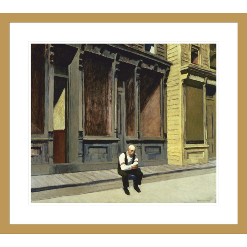 «Sunday» par Edward Hopper, impression giclée sur cadre, H 23,5 po x l 26,29 po