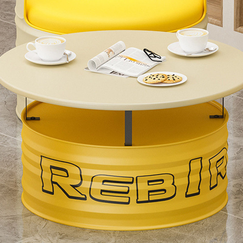 Ensemble repas rond 27,56 po Kristalyn, Bleu, Bleu/jaune, 5