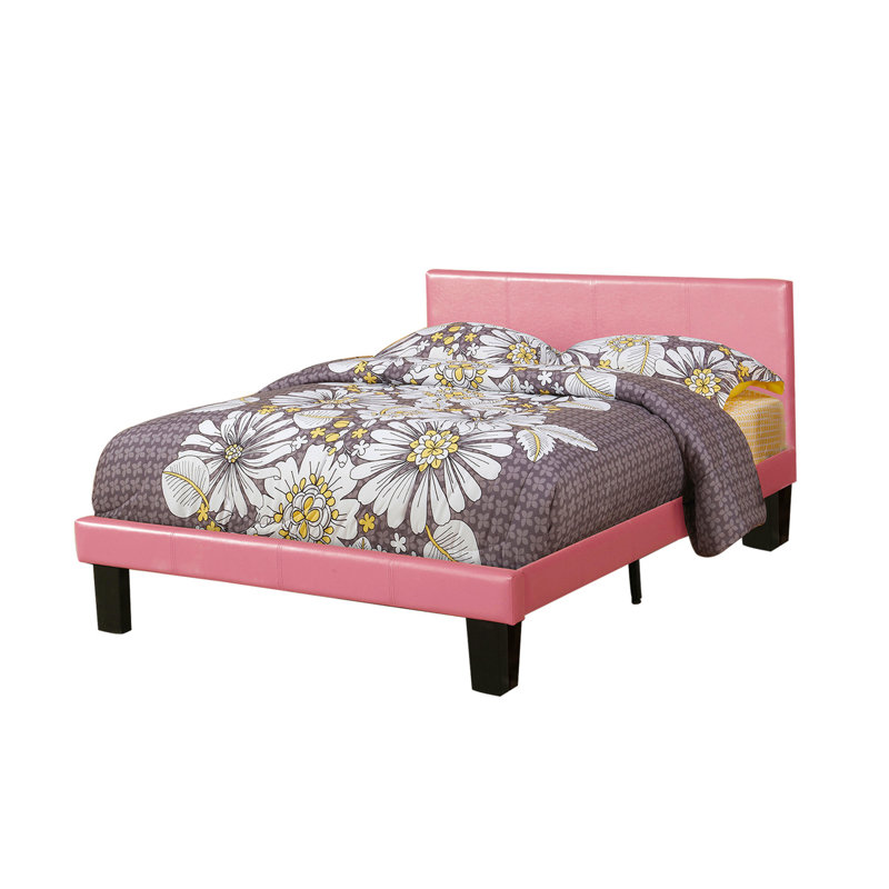 Lit plateforme tapissier Chenevert, Rose, Complète