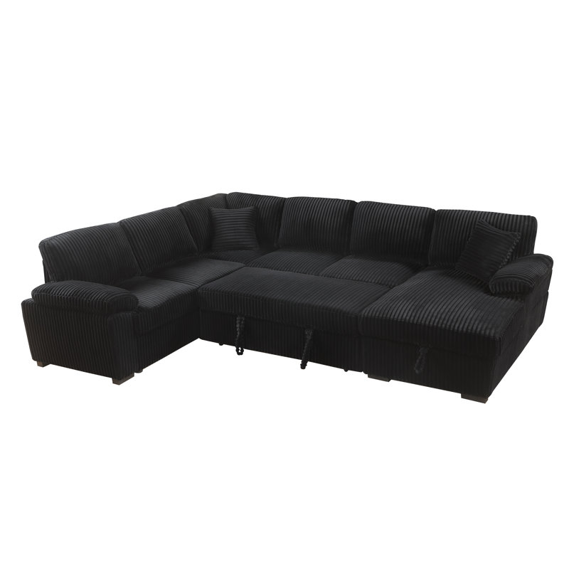 U-shaped Sectional Sleeper Sofa With Storage Chaise