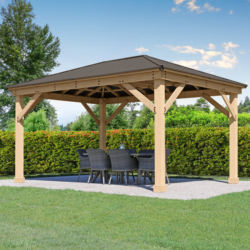 Meridian 12' x 16' Cedar Gazebo with Aluminum Roof