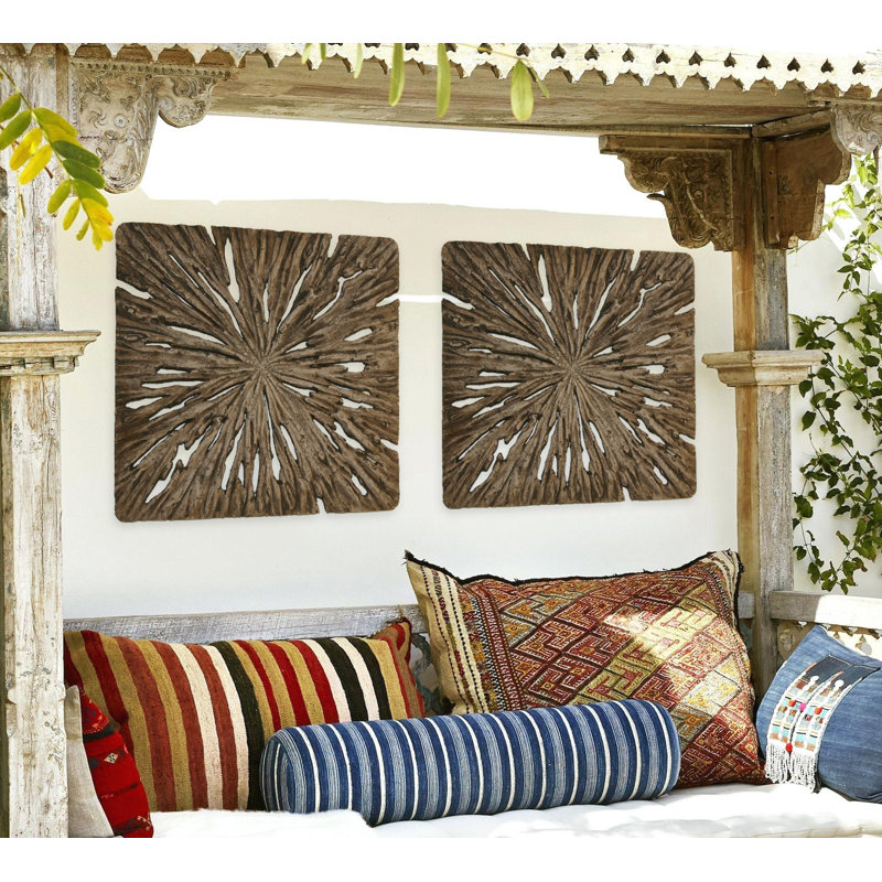 Décoration murale carrée, H 14 po x l 14 po x P 1 po