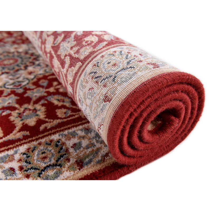 Oriental Carpet in Red, 100% Virgin Wool, Läufer 80 x 250 cm