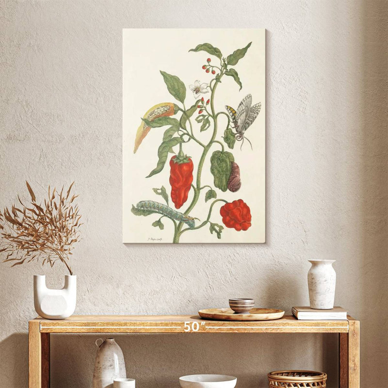 Peppers And Insects, 36" H x 24" W