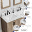 Meuble-lavabo double 48 po avec plateau en marbre Retford pré-assemblé Retford