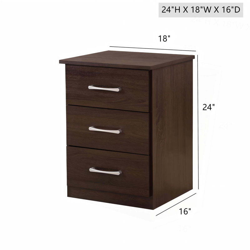 Table de chevet contemporaine avec tiroir, Brun