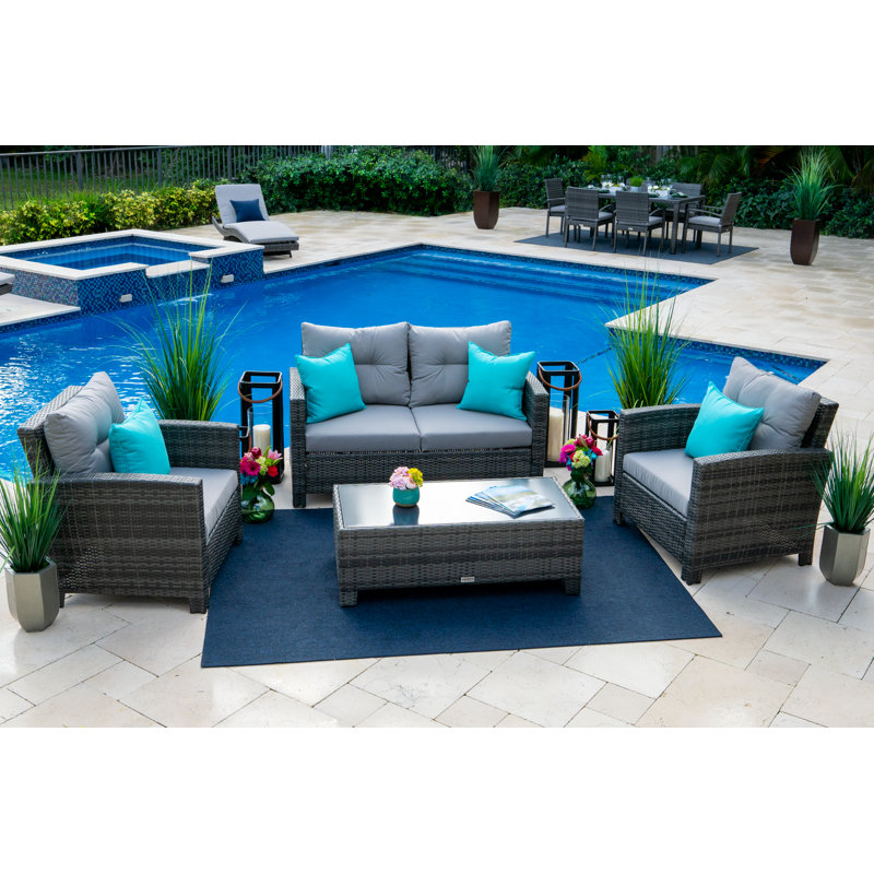 Bethena 14 - Person Patio Conversation Set with Cushions