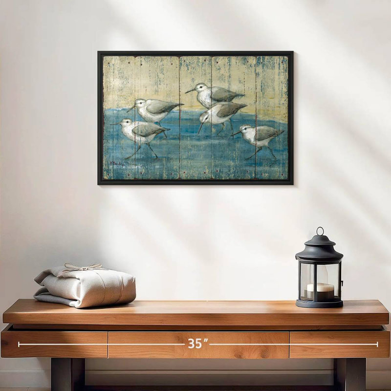 Sandpipers Oil Distressed, 13" H x 19" W