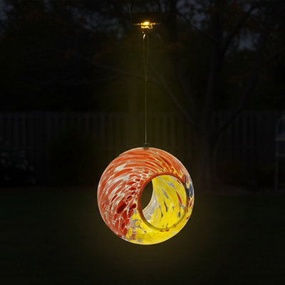 Solar Bird Feeder with Glass Fly-Through Design